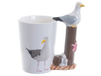 Fräck Fiskmås trut motiv temugg kaffemugg dolomit kermik mugg