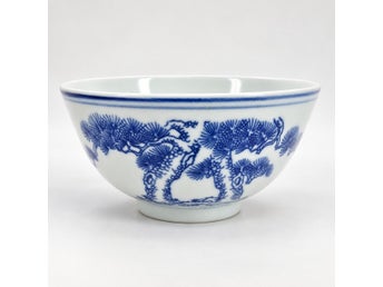 Jingdezhen skål porslin blå talldekor