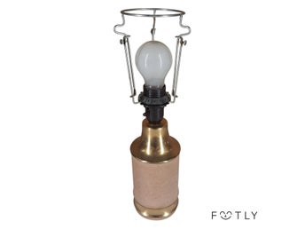 Bordslampa Vintage Keramik Mässing Brun Beige Lampa Retro Belysning