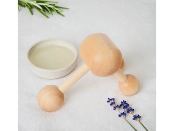 Trämassageverktyg för kropp och ansikte