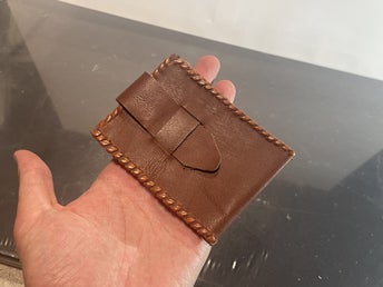 Korthållare i läder - plånbok med minimal snygg design - vintage