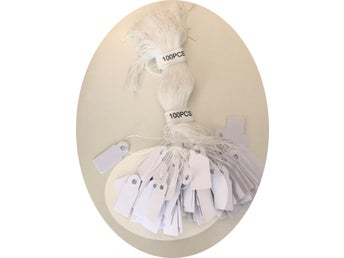 200 prislappar vit tags loppis butik 13*20 mm