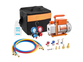 Vakuumpump och Manometerkit för AC och Kylsystem HVAC 3,5 CFM