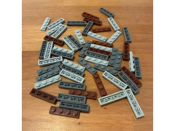 Lego 1x4 plattor grå och bruna, 54st