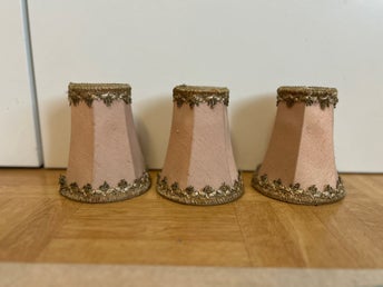 3 st retro små lampskärmar med klämfäste