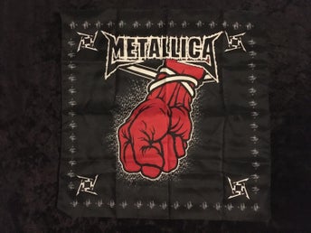 METALLICA - FIST Mini poster flagga 50cm - Schal Sjalett Snusnäsduk Samlarobjekt