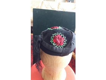 hatt SVART dam 30/40-tal REMAKE VINTAGE !