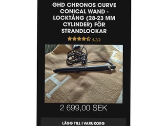 FRAKTFRI nypris 2699:- GHD Chronos Curve Conical Wand Locktång 28 23 mm cylinder