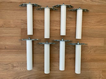 IKEA BJÖRLI sängben med ODNES beslag,vitlackerat stål, 20 cm, 8 st.