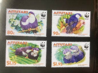 WWF Aitutaki Cook Islands 2002 Blue Lorikeet Set of 4