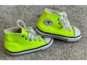 Converse All Star High Neon Gul/Lime Barnskor stl 22 (US 6) – Som nya!