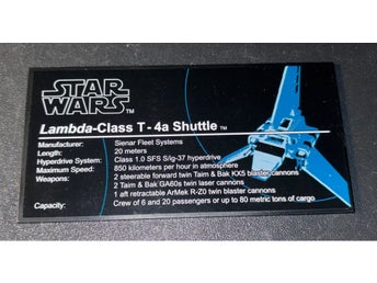 Star Wars Lambda-Class T-4a Shuttle UCS skylt