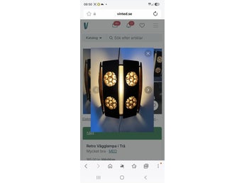 Retro vägglampa furu spån