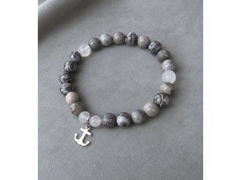 Mi-Aura NYTT armband äkta Picasso Jaspis och bergakriatall