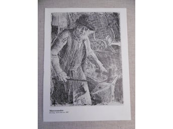Tavla/plansch/tryck, Anders Zorn, Mästersmeden, 21x29 cm