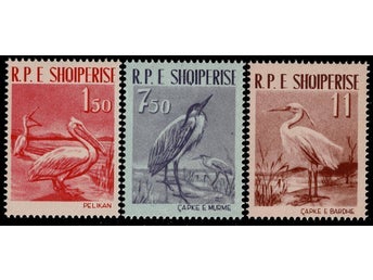 ALBANIEN 1961 Mi 630-632 FÅGLAR ** VÄRDE 230 KR