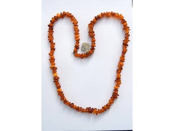 72 cm BÄRNSTENS-HALSBAND ÄKTA BALTISK BÄRNSTEN av BALTIC AMBER RAV