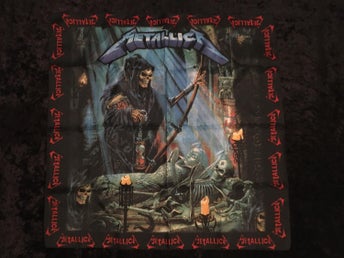 METALLICA Mini poster flagga 48cm - Schal Sjalett Snusnäsduk Samlarobjekt