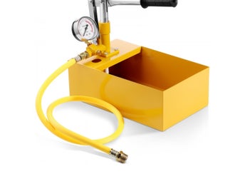 Manuell trycktestpump 25 bar med tank och manometer