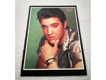 Elvis Presley 1988 affisch mini poster tidningen Okej 1980-tal