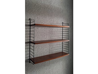 Stringhylla i teak, 3 hyllpan , retro 60-tal