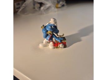 Smurf med telefon, Peyo Schleich, 1980, W. Germany
