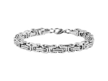 6 mm Moderiktigt Armband i Rostfritt Stål, 23 cm