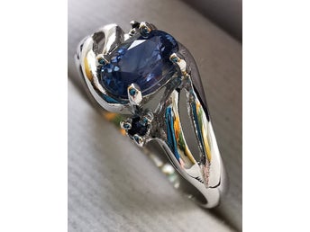 Silverring 925 Med Naturliga Safirer