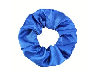 Hårsnodd - Scrunchie - Satin - 9cm - Havsblå