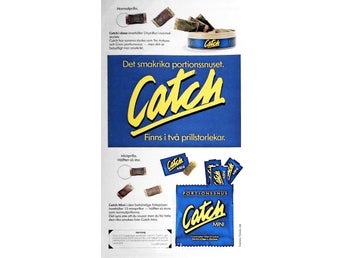 CATCH - PORTIONSSNUS, TIDNINGSANNONS 1985