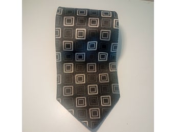 Piattelli Platinum svart, grå slips - Siden - Made in USA - 10 cm bred