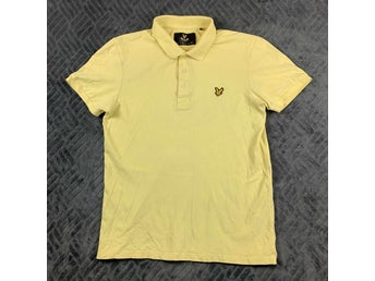 Lyle & Scott Piké Slim Gul med logotyp - Storlek M - Fri frakt