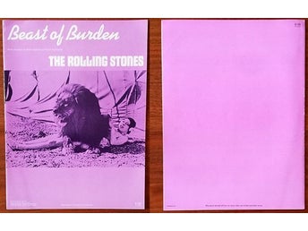 The Rolling Stones - Beast of Burden Sheet Music USA m- super rare!