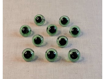 10 st / 5 par gröna vintage glasögon, ca 15 mm, hantverk, katt / groda / drake.