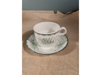 Rörstrand Grön Anna Kaffekopp med fat Carl-Harry Stålhane VDNF555 Retro