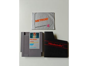 Metroid NES (5 skruvar, SCN) Bergsala - Kassett, manual & dust cover