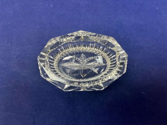 Oval saltskål i kristall vintage