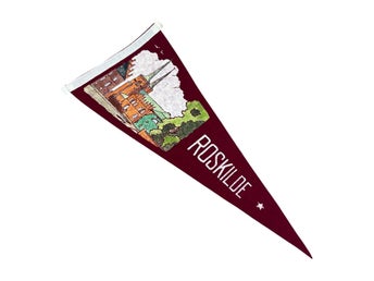 Roskilde Danmark Vimpel Antik Vintage Flagga