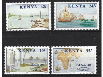 Kenya 1998 Vasco da Gama landstiger Kenyas kust fartyg 4v