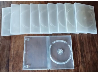 10 st begagnade DVD askar / Transparenta