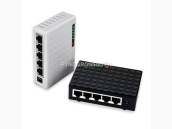 5 Portars 10/100/1000Mbps Gigabit Ethernet Network Switch /Hub Fri Frakt Helt Ny