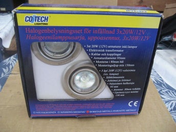Cotech - Halogenbelysningsset för infällnad 3 x 20w/12V