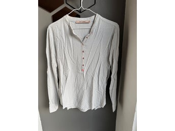 Rue de Femme vit skjortblus med prickar, storlek L