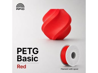Bambu Lab PETG Basic Red/Röd 3D-skrivarfilament, 1.75mm, 1kg