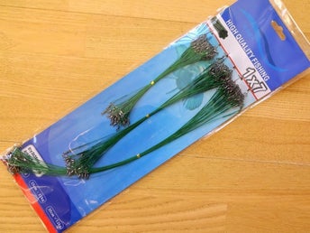 Gedde stål wire forfang. 5 kort med 72 stk. (15-25-35 cm.)