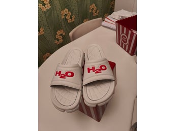H2O Slippers, Vit/Röd, EUR 42