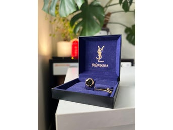 Yves Saint Laurent gyllene, svart slipsnål