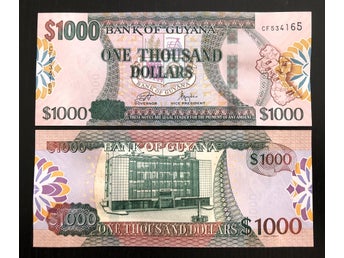 Guyana 1000 dollars sedel (2024) ovikt/UNC P-38d