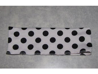 Vitt hårband svarta prickar polka dot vintage stil rockabilly pin up snygg söt