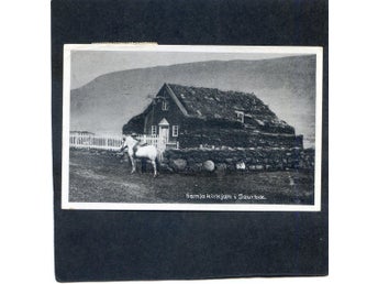 Gamla kirkjan i SAURBOE Island Häst utanför sänt 1939